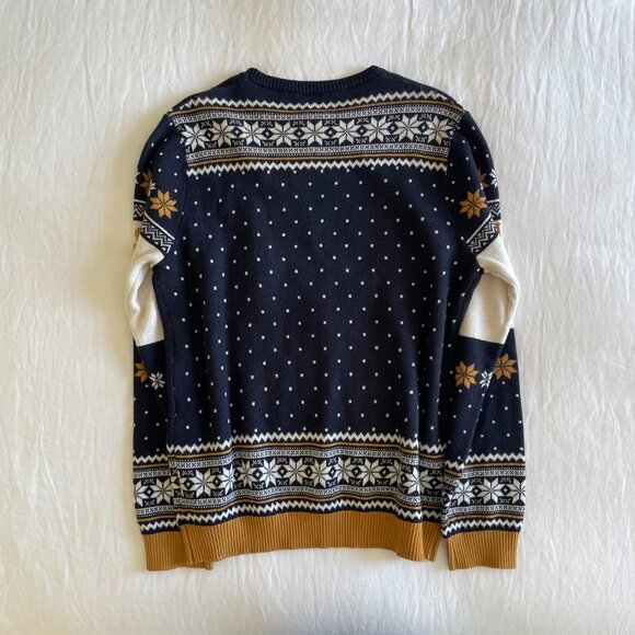 Navy Blue and Cream Sweater with Owl Design - Picture 5 of 6